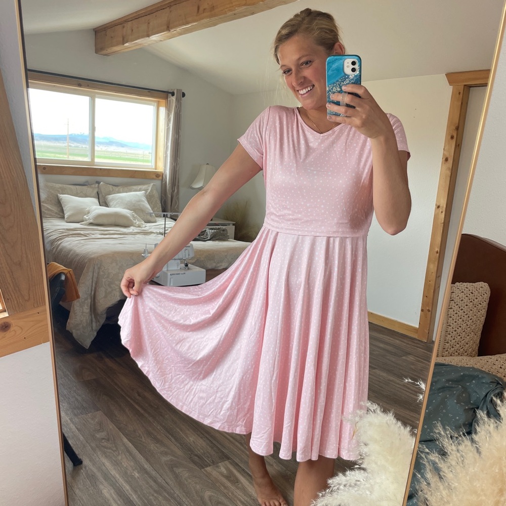 Peach midi dress size medium